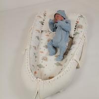Babynest 8'li set krem waffle pike - gökkuşaklı müslin