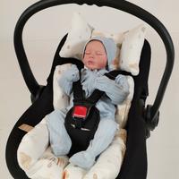 Babynest 8'li set krem waffle pike - gökkuşaklı müslin