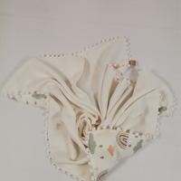 Babynest 8'li set krem waffle pike - gökkuşaklı müslin