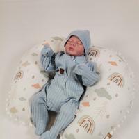 Babynest 8'li set krem waffle pike - gökkuşaklı müslin