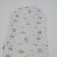 Babynest 8'li set yeşil waffle pike - gökkuşaklı poplin