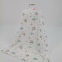 Babynest 8'li set yeşil waffle pike - gökkuşaklı poplin