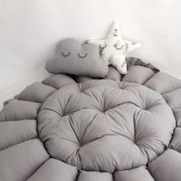 Yuvarlak babynest yeşil tüylü poplin - koyu gri poplin