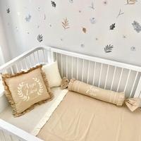 Nevresim takımı 5 parça krem poplin - bej poplin