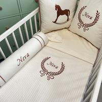 Pike takımı 6 parça krem örgü pike - krem poplin