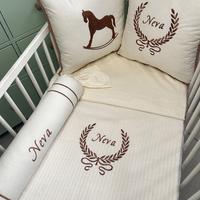 Pike takımı 6 parça krem örgü pike - krem poplin