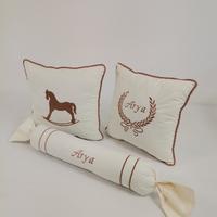 Pike takımı 6 parça krem örgü pike - krem poplin