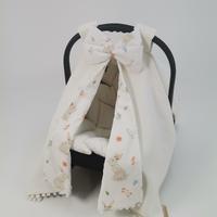 Puset örtüsü krem waffle pike - tavşanlı poplin