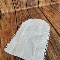 Yuvarlak babynest 9'lu set beyaz waffle pike - beyaz üstü siyah yıldızlı poplin